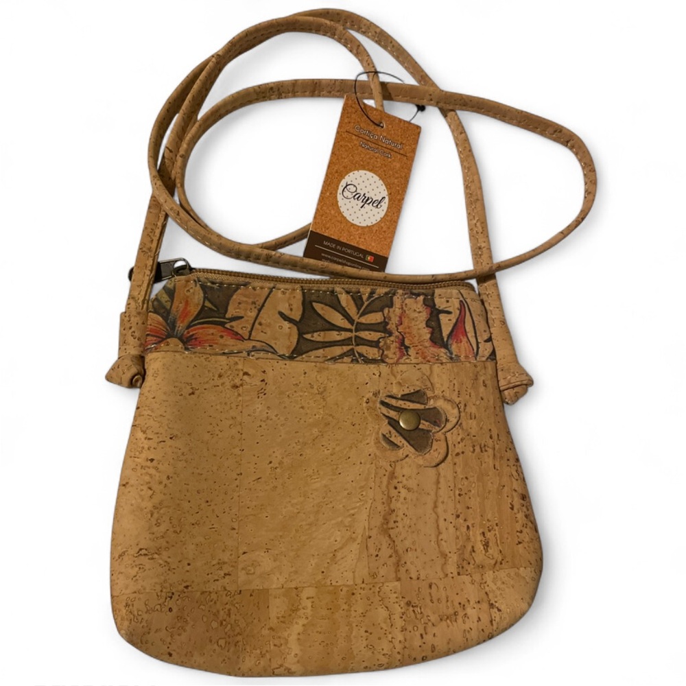 Cork Crossbody Bag in Natural Tan